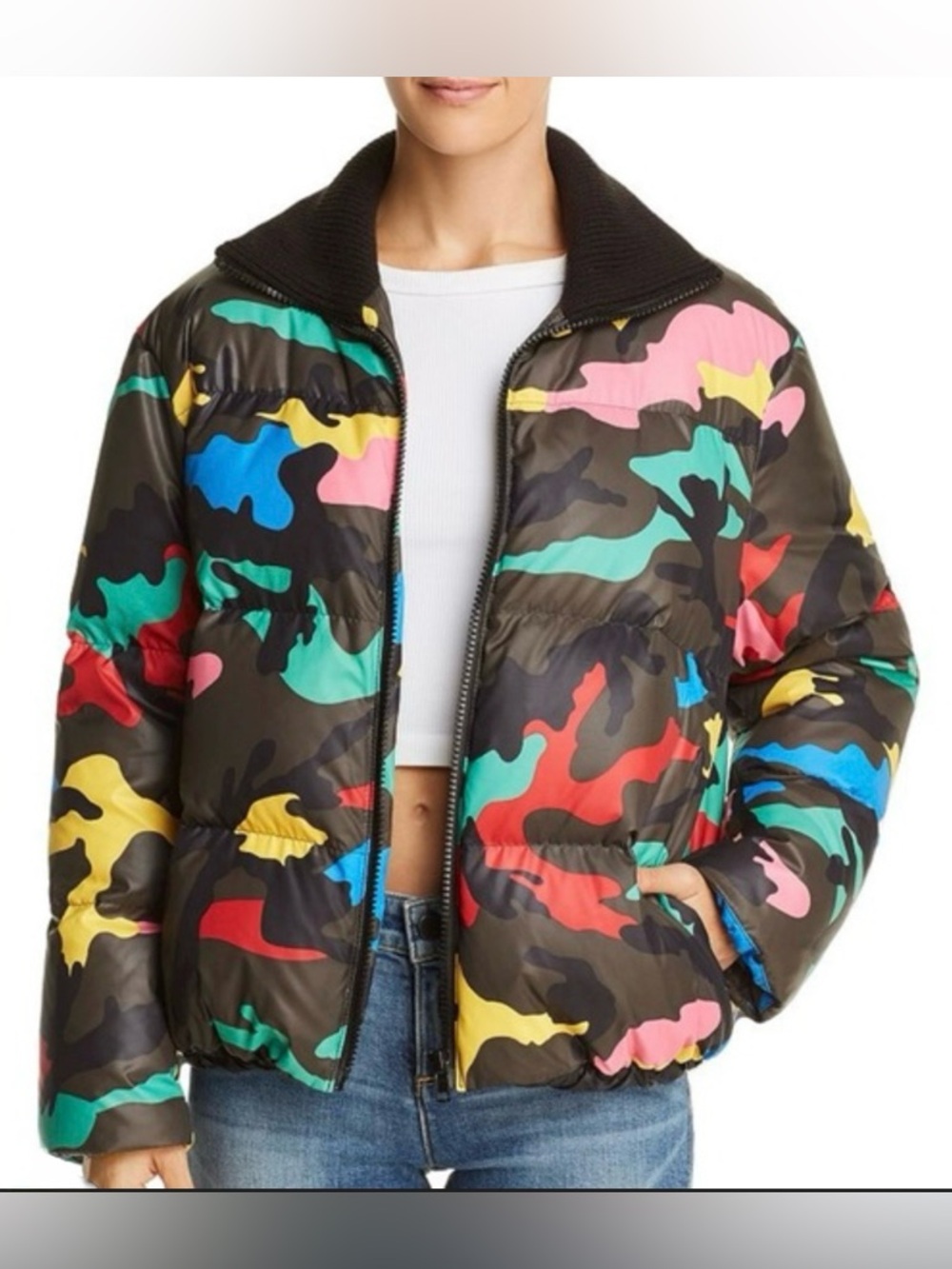 Kendall & Kylie Camo puffer jacket NWOT